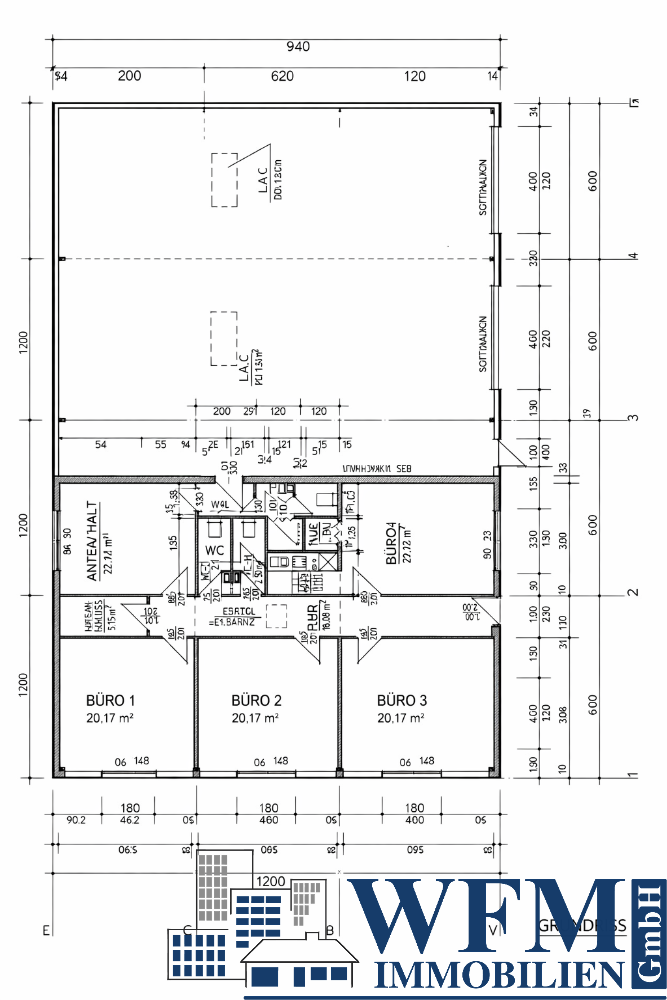 Gewerbegrundstück (3.140m2) im Autobahnkreuz A19 und A20, Lagerhalle, Bürofläche